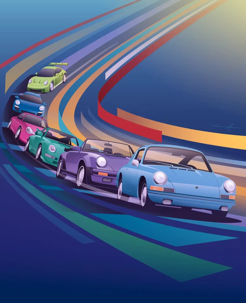 Affiche Flat 6 pour Collector Cars Auctions sans mise en page