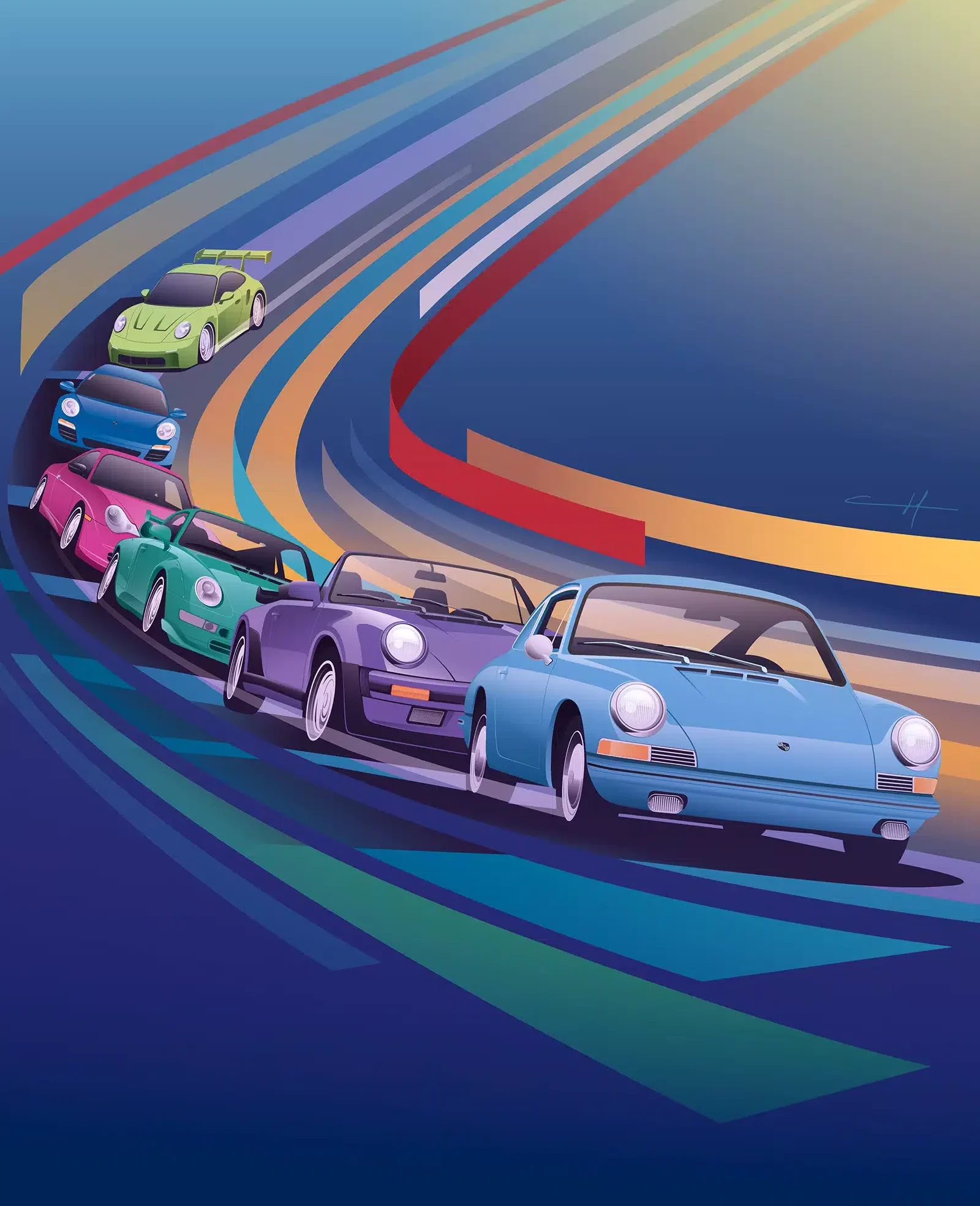 Affiche Flat 6 pour Collector Cars Auctions sans mise en page