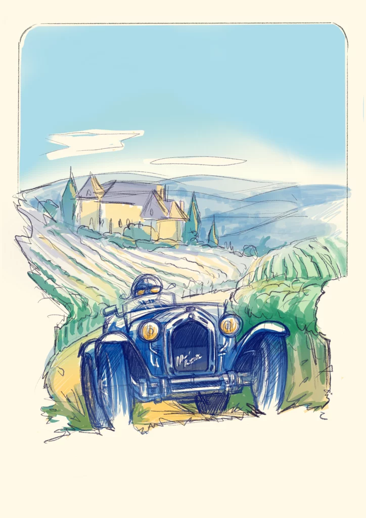 Carte de vœux Alfa Romeo 8C 2300 Célia Huart