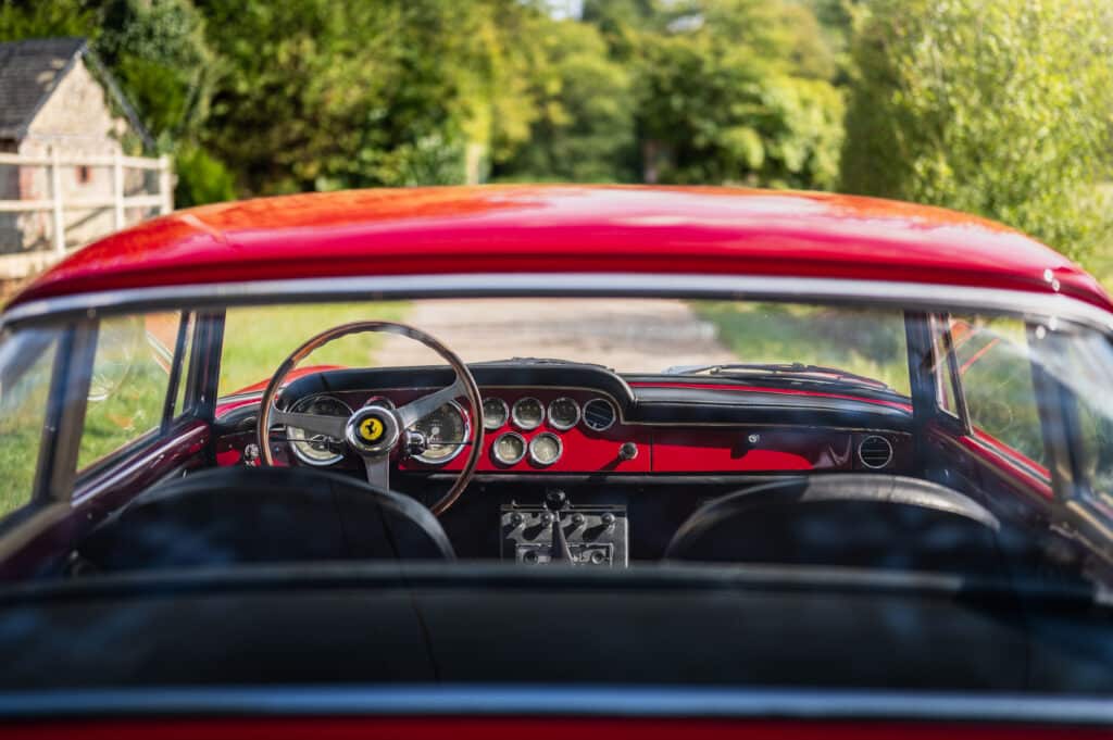 Célia Huart Ferrari 250 GTE red